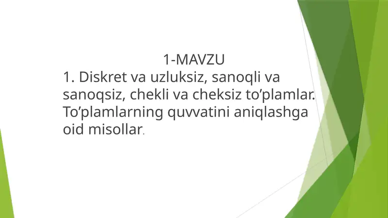 Diskret to'plamlar