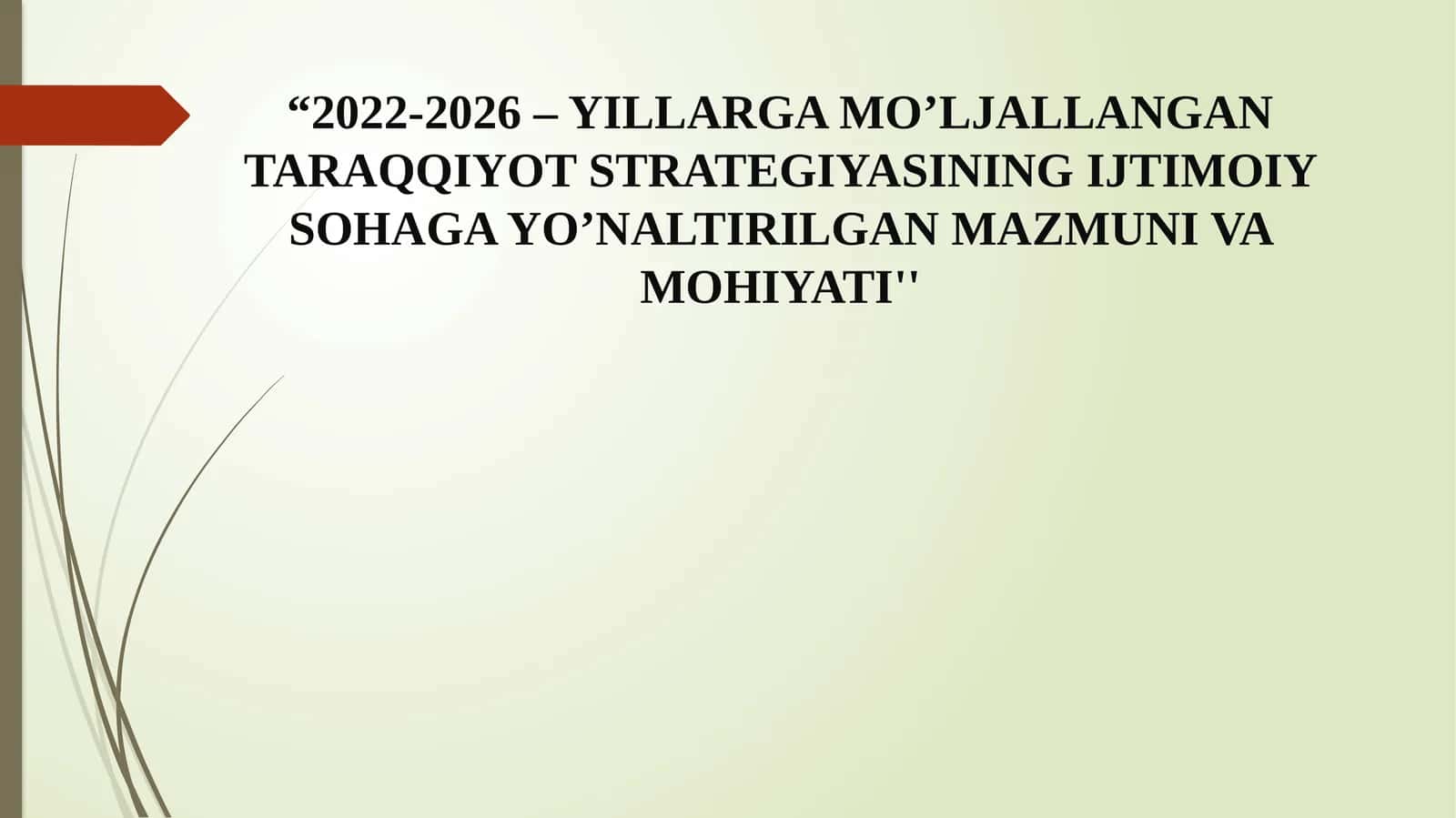 2022-2026 – yillarga mo’ljallangan Taraqqiyot strategiyasining ijtimoiy sohaga yo’naltirilgan mazmuni va mohiyati