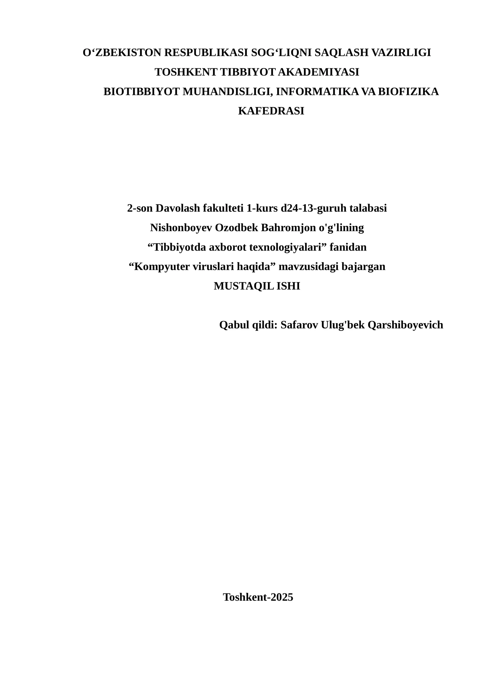 Kompyuter viruslari haqida
