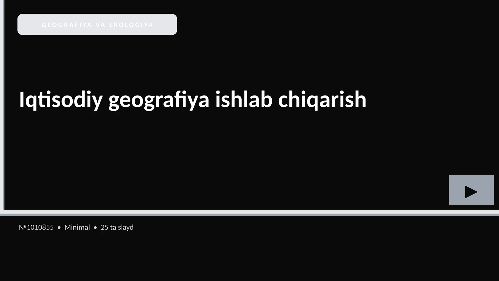 GEOGRAFIYA VA EKOLOGIYA