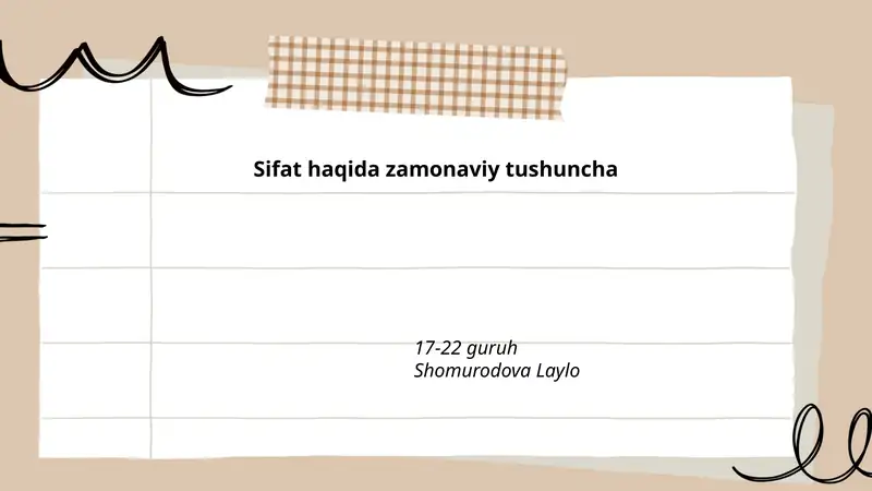 Sifat haqida zamonaviy tushuncha