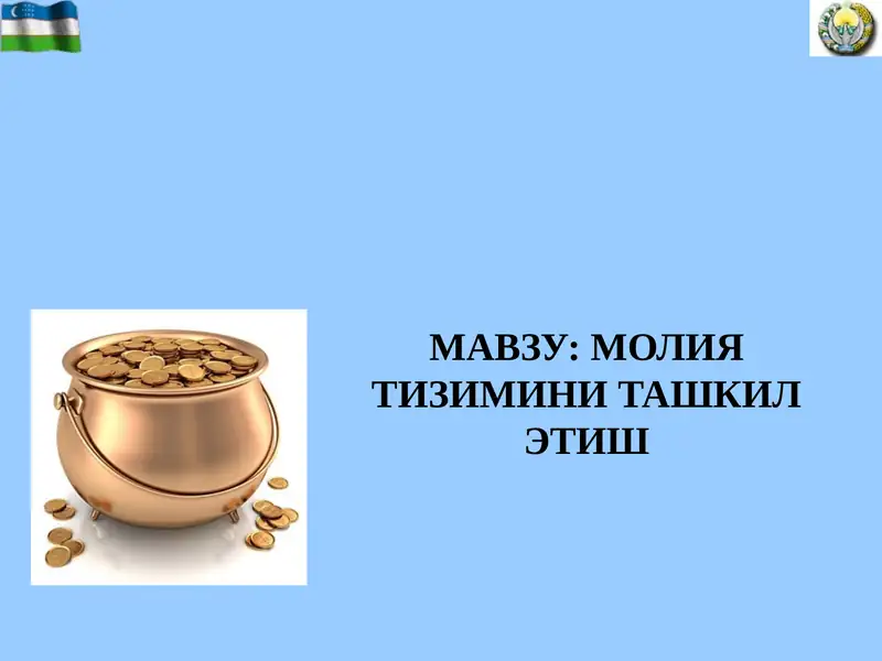 Молия тизимини ташкил этиш