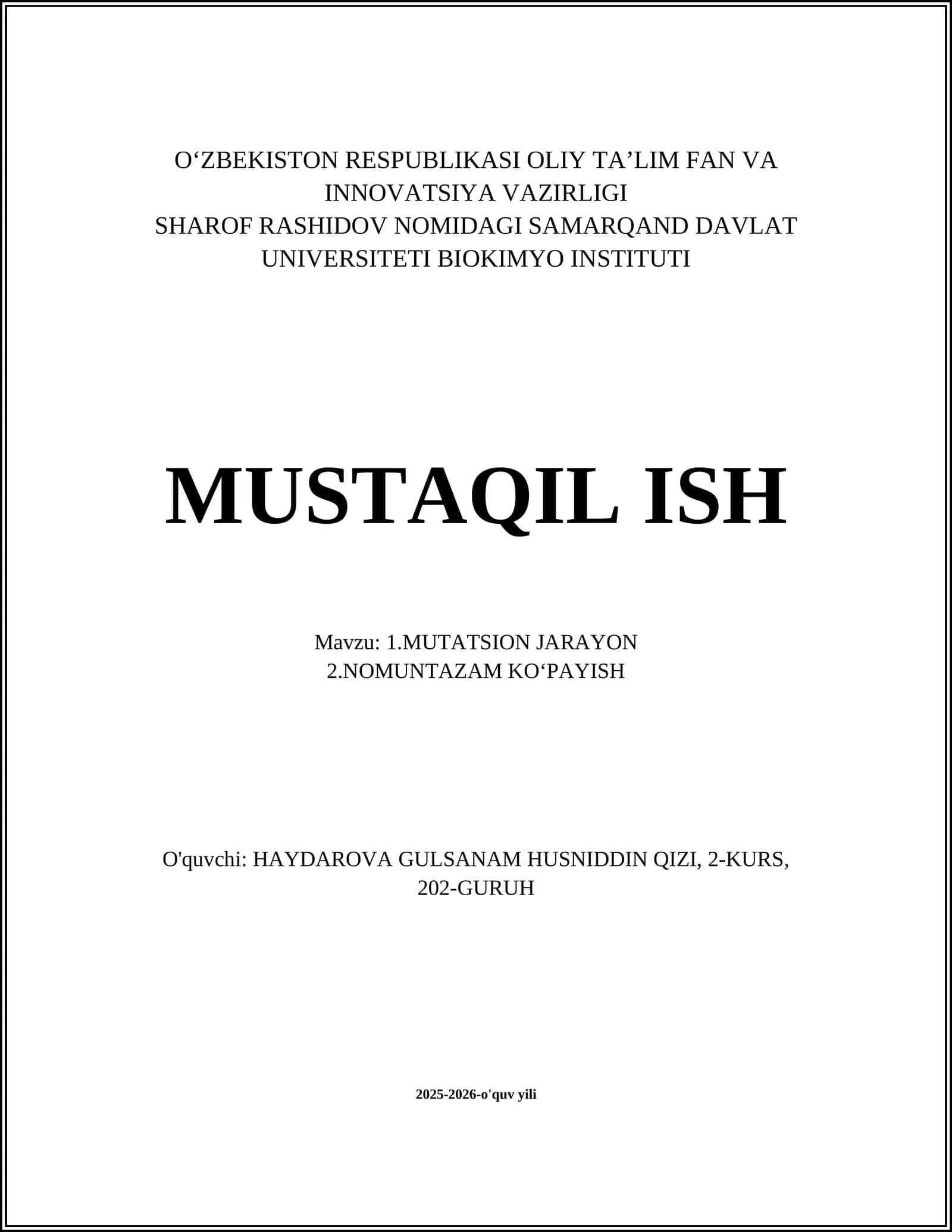 MUTATSION JARAYON