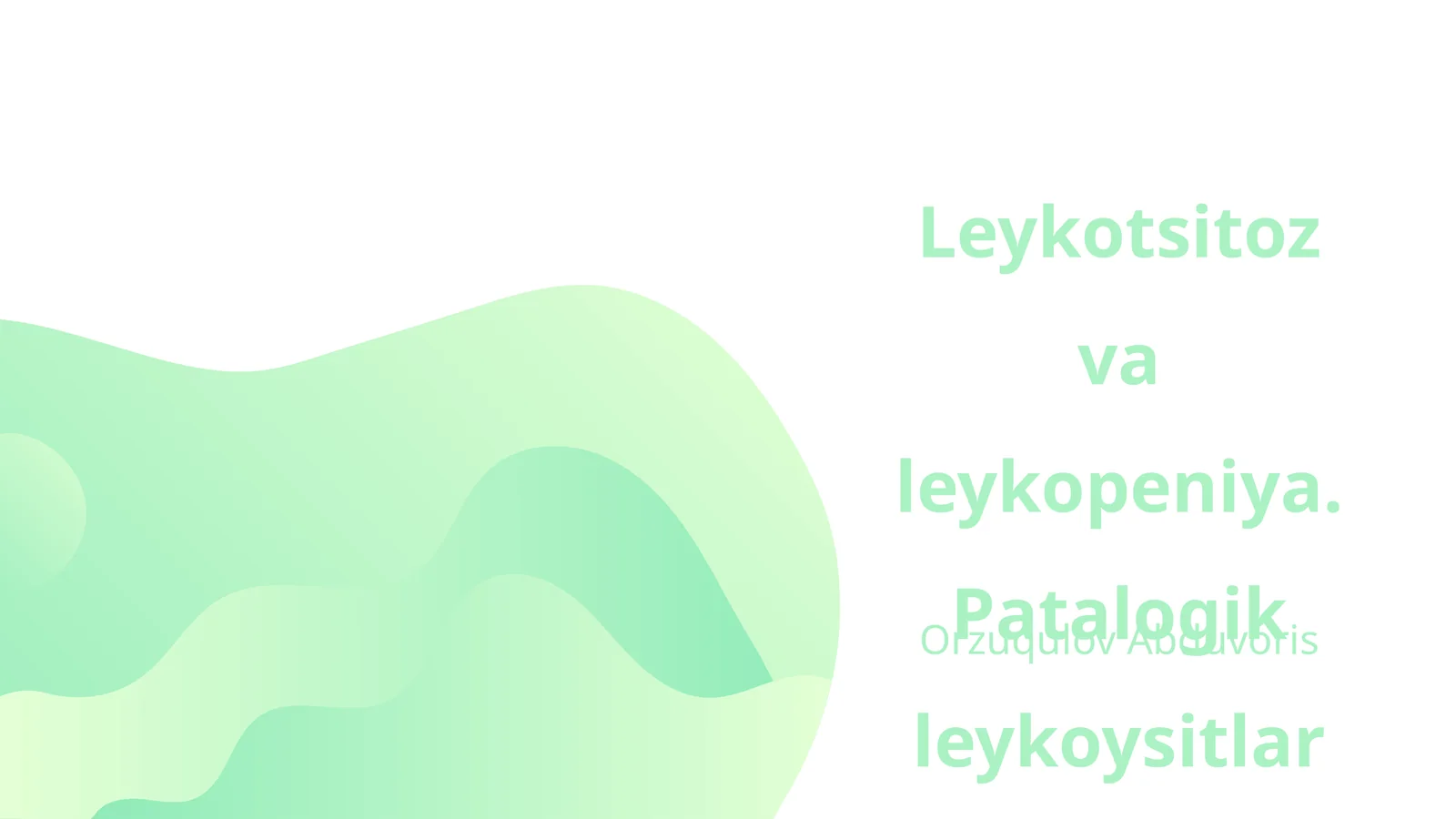 Leykotsitoz va leykopeniya. Patalogik leykoysitlar formula