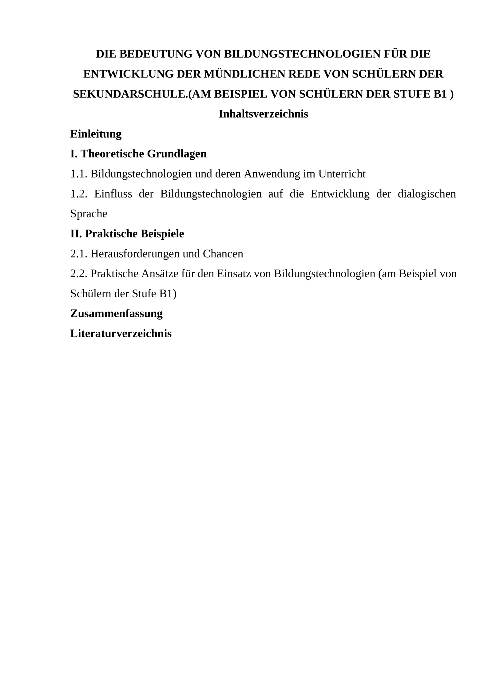 DIE BEDEUTUNG VON BILDUNGSTECHNOLOGIEN FÜR DIE ENTWICKLUNG DER MÜNDLICHEN REDE VON SCHÜLERN DER SEKUNDARSCHULE.(AM BEISPIEL VON SCHÜLERN DER STUFE B1 )
