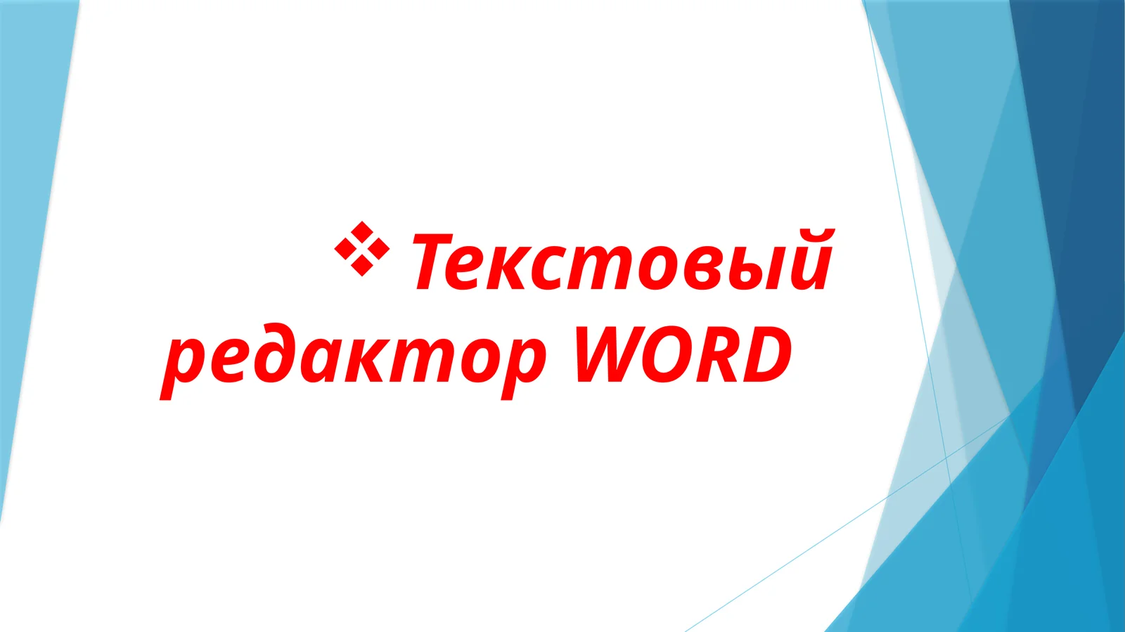 Текстовый редакторWORD