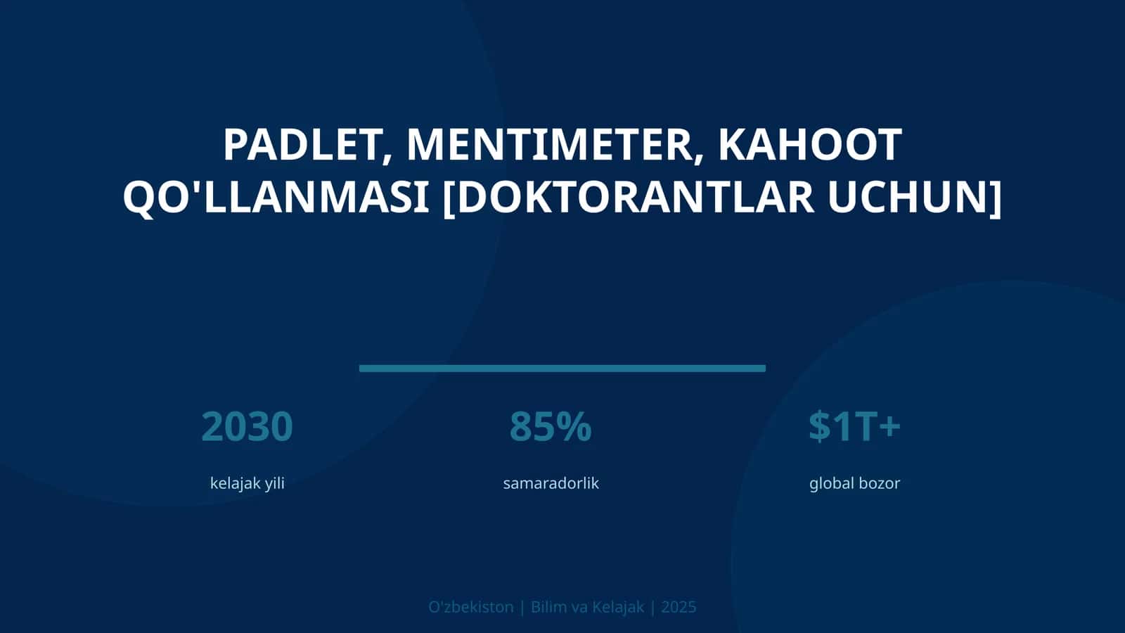 Kahoot qo'llanmasi [doktorantlar uchun]