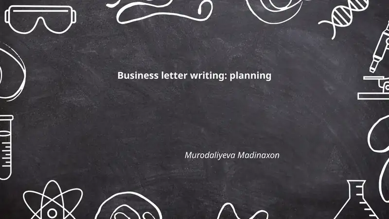 Business letter writing: planning