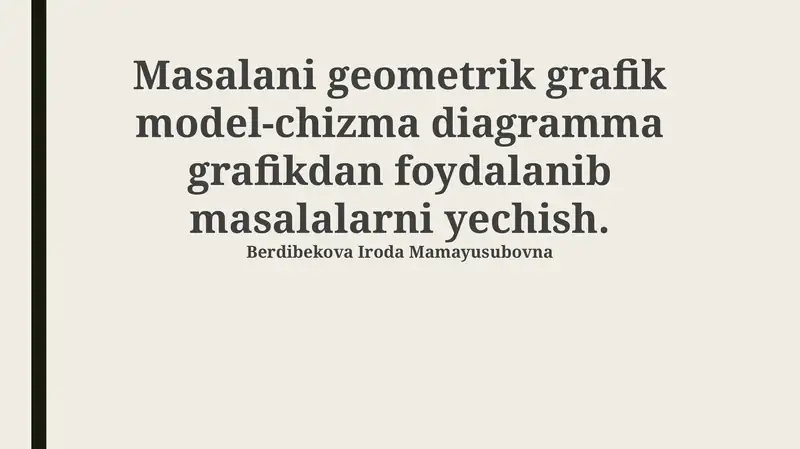 Geometrik Grafik Modellardan Foydalanish