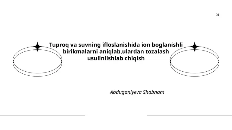 Tuproq va suvning ifloslanishida ion boglanishli birikmalarni aniqlash