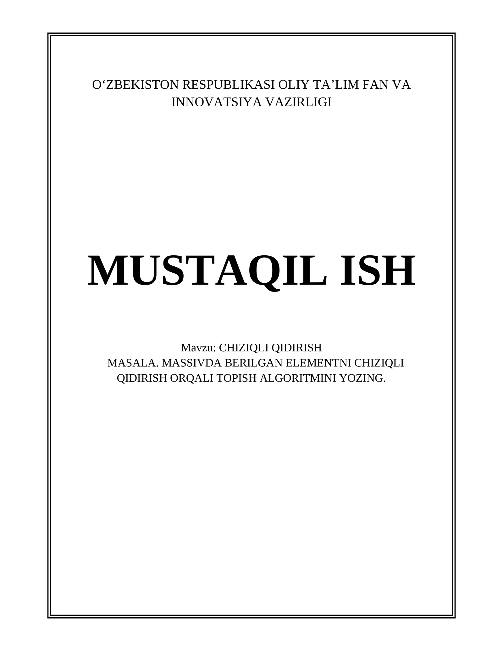 CHIZIQLI QIDIRISH