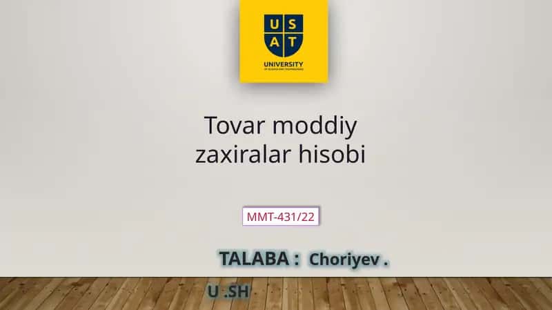 Tovarmoddiyzaxiralar hisobi