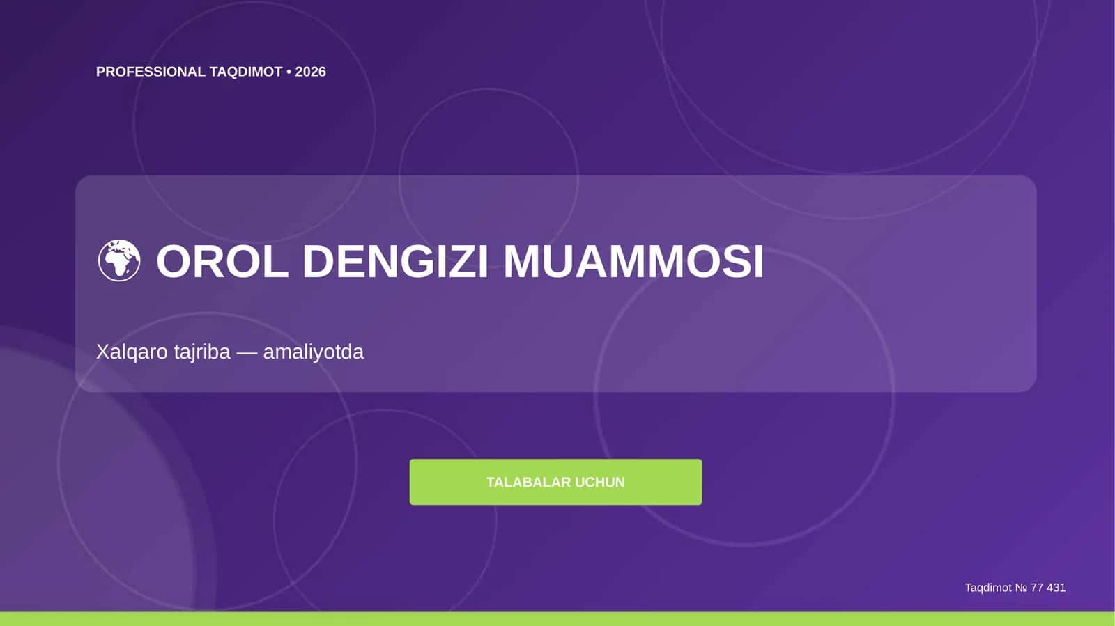OROL DENGIZI MUAMMOSI