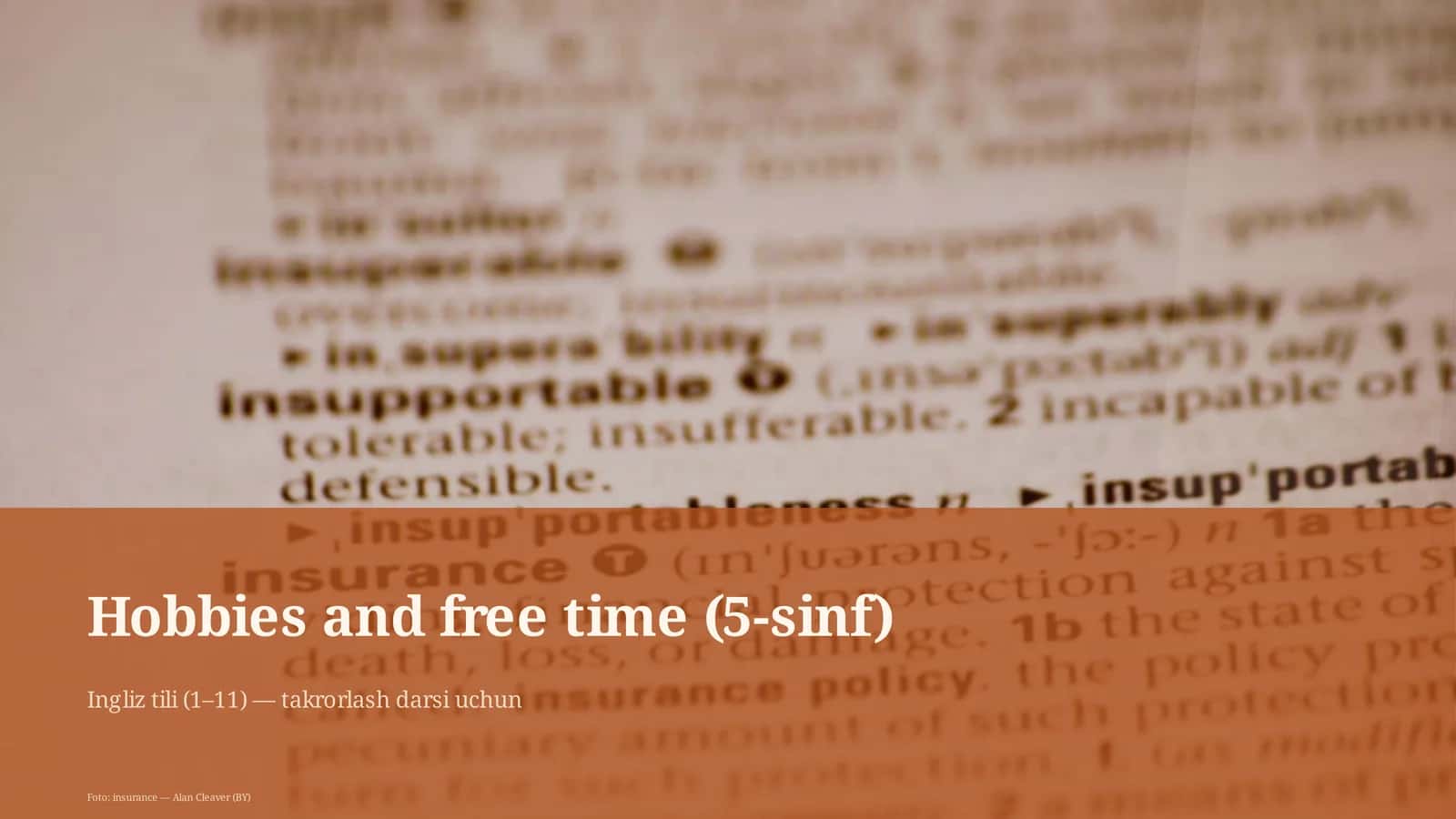 Hobbies and free time (5-sinf)