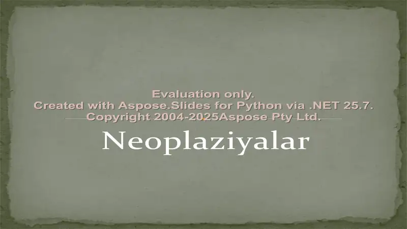 Neoplaziyalar