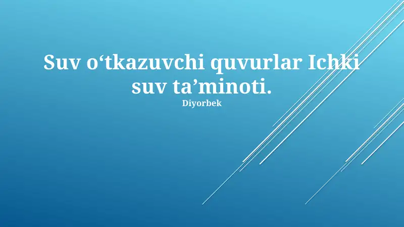 Suv o'tkazuvchi quvurlar