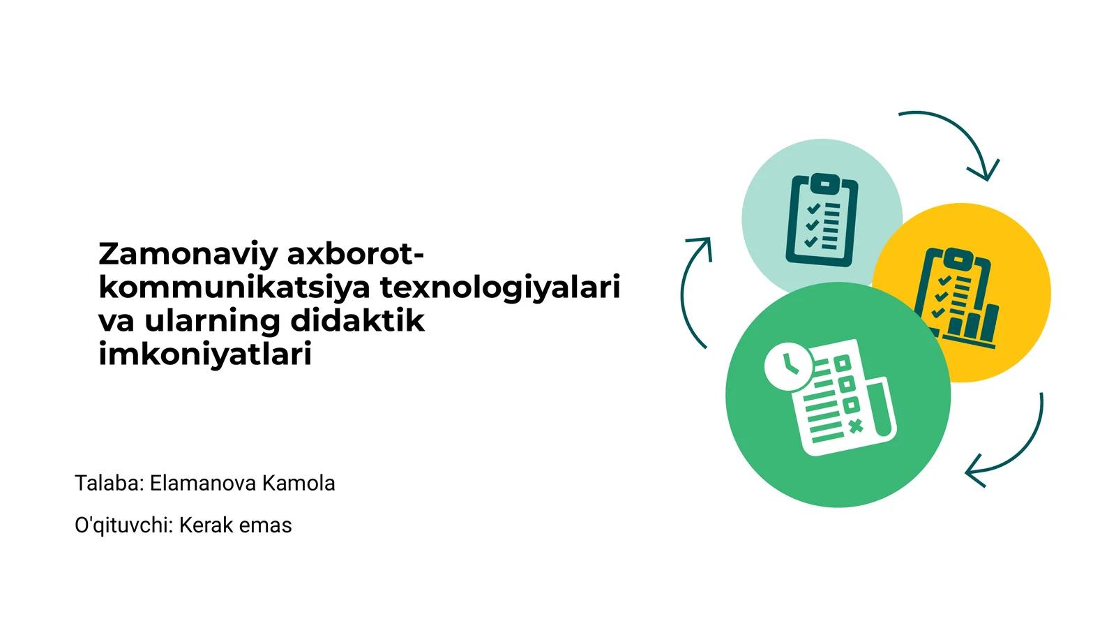 Zamonaviy axborot-kommunikatsiya texnologiyalari va ularning didaktik imkoniyatlari