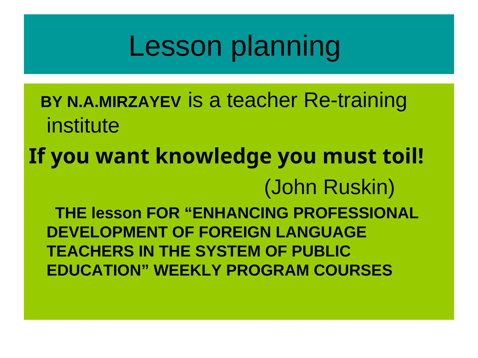 Lesson planning