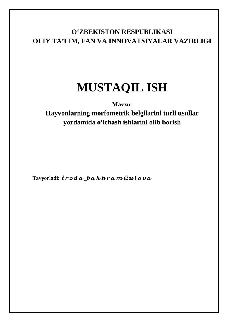 Morfometrik o'lchovlar: usullar, asboblar va texnikalar