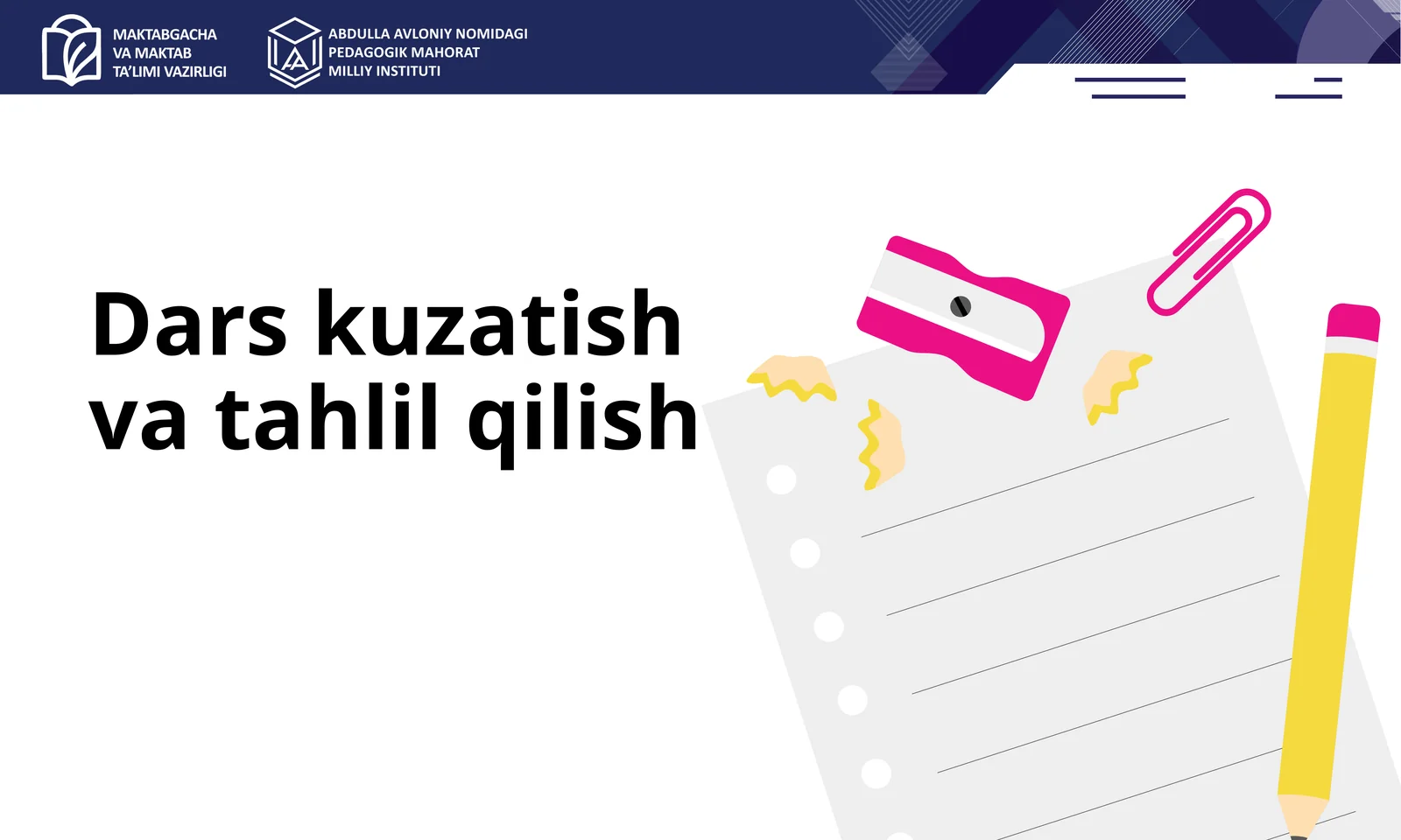 Dars kuzatish va tahlil qilish