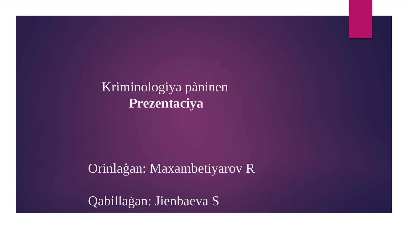 Áskeriytarawdaǵı jinayatshiliqtińuliw