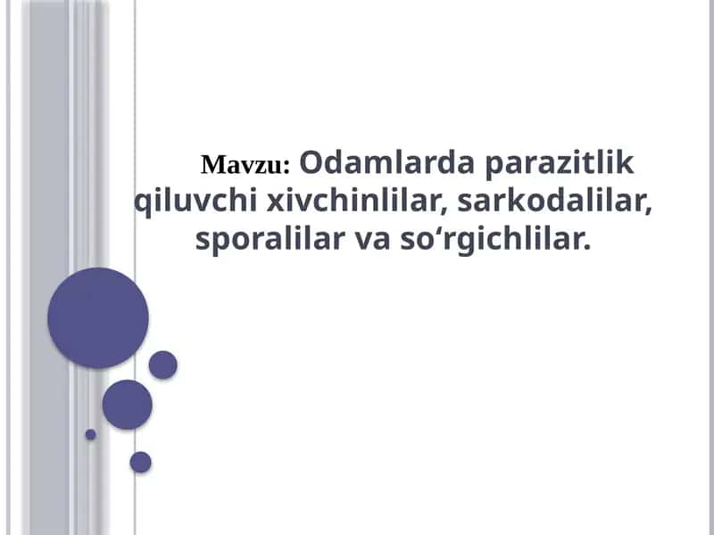 Parazitizmning biologiya asoslari