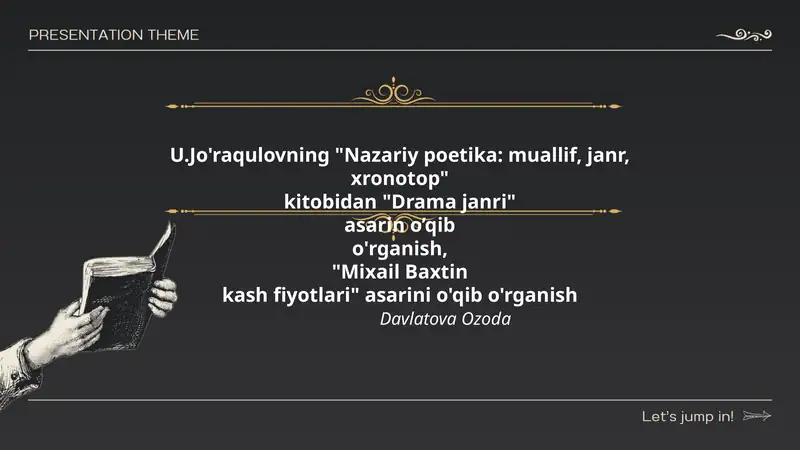 Nazariy poetika: muallif, janr, xronotop