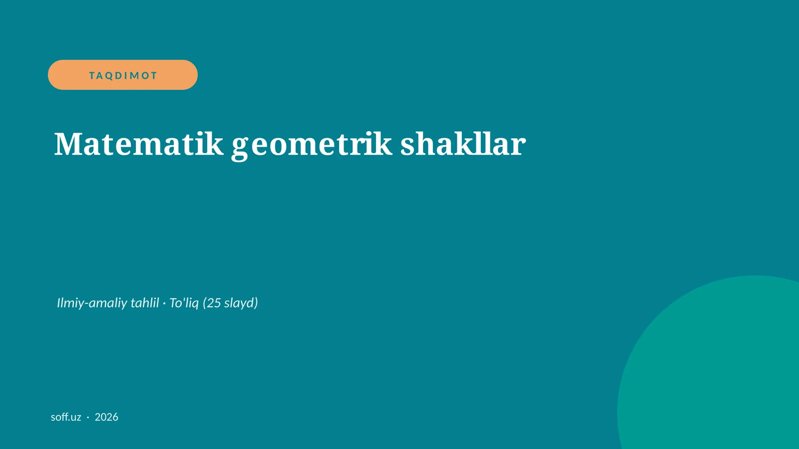 Matematik geometrik shakllar Ilmiy-amaliy tahlil