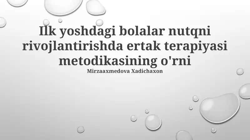 Ertak Terapiyasi metodikasi