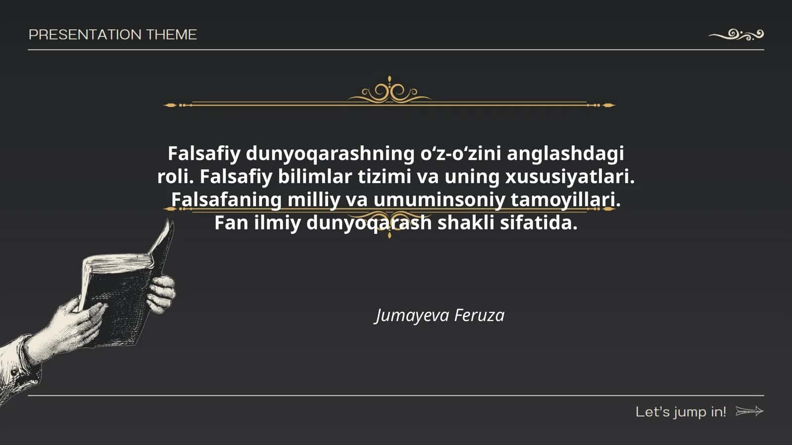Falsafiy dunyoqarashning oʻz-oʻzini anglashdagi roli