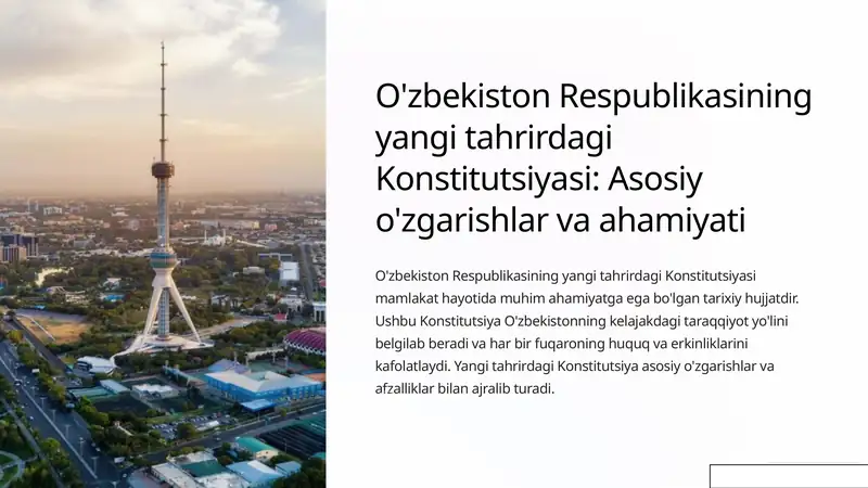 O'zbekiston Respublikasining yangi tahrirdagi Konstitutsiyasi