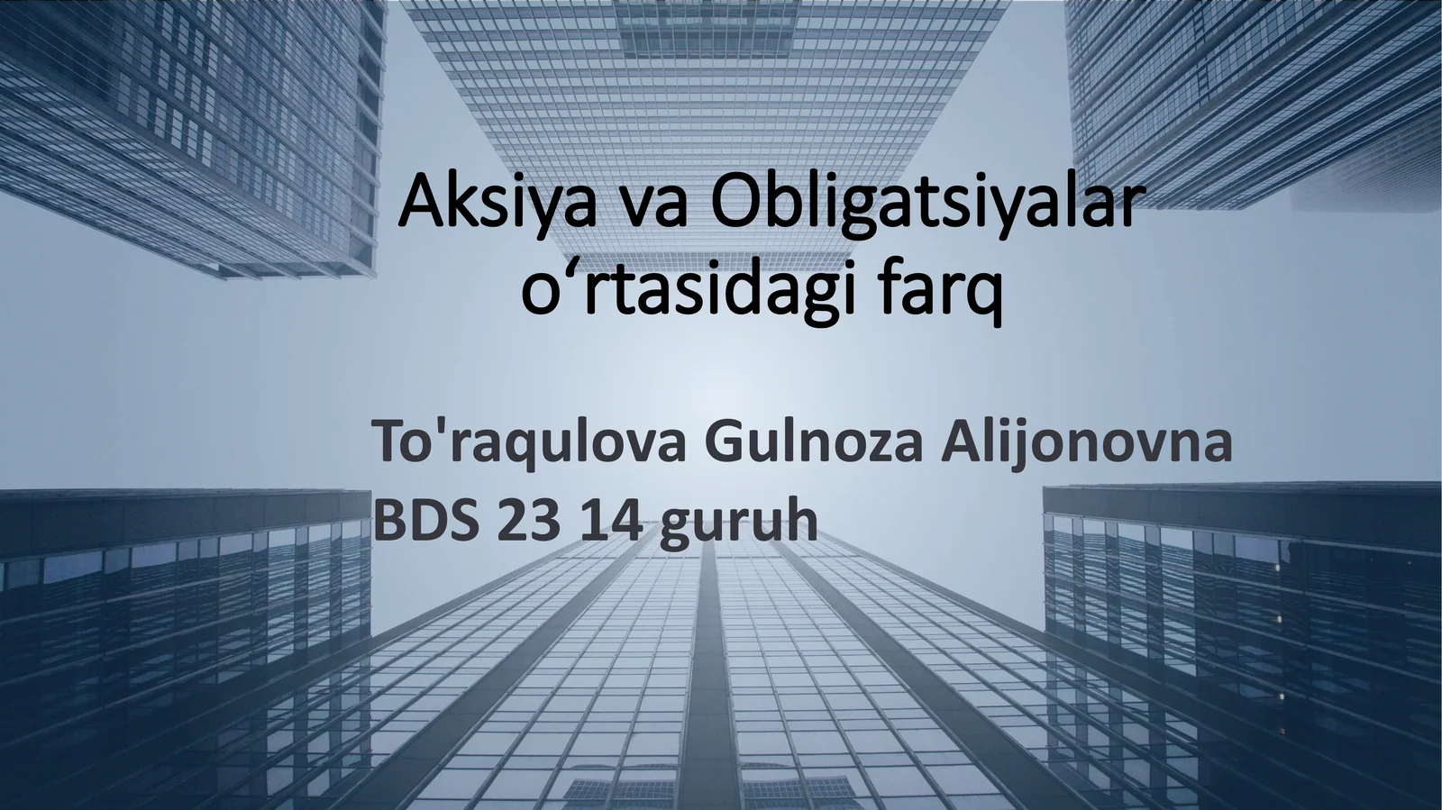 Aksiya va Obligatsiyalar o'rtasidagi farq