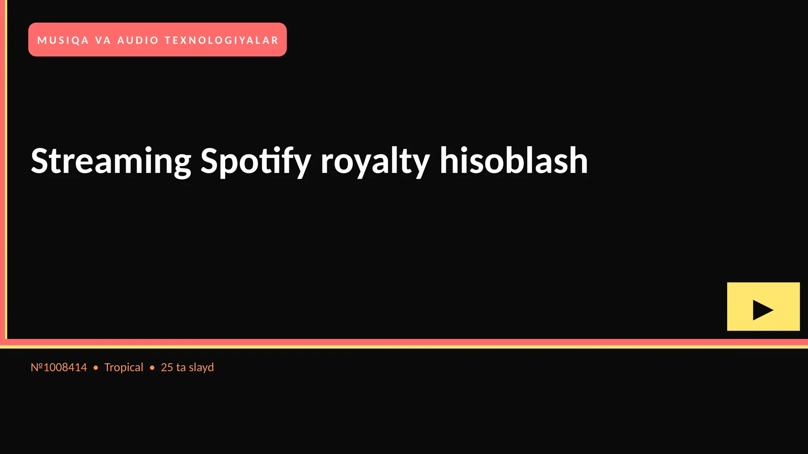 Streaming Spotify royalty hisoblash