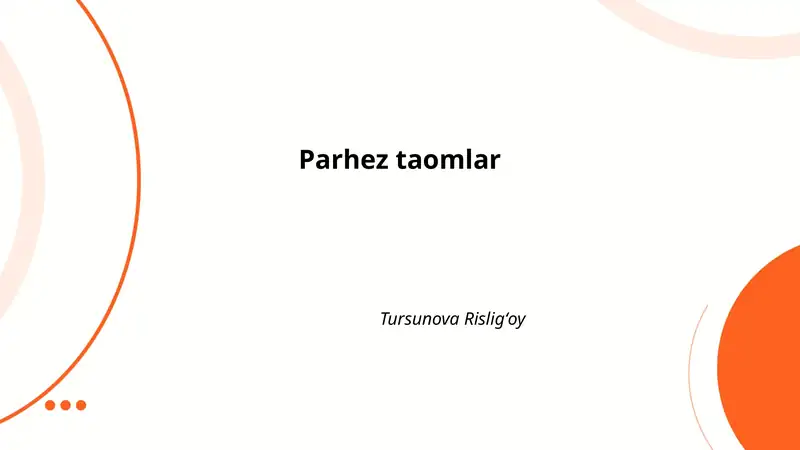 Parhez taomlar