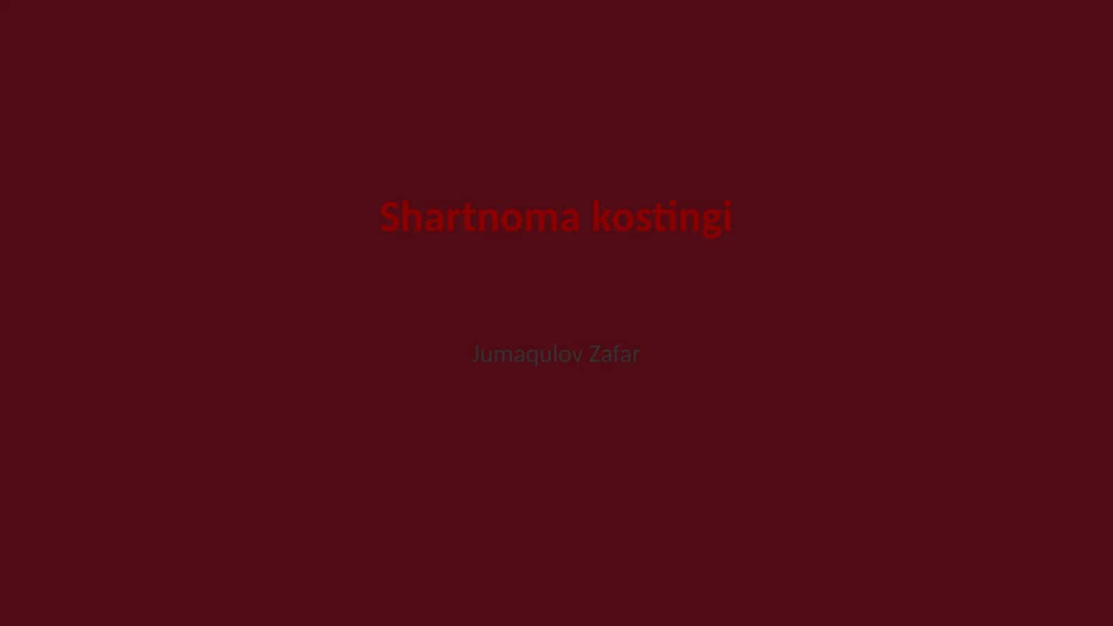 Shartnoma kostingi