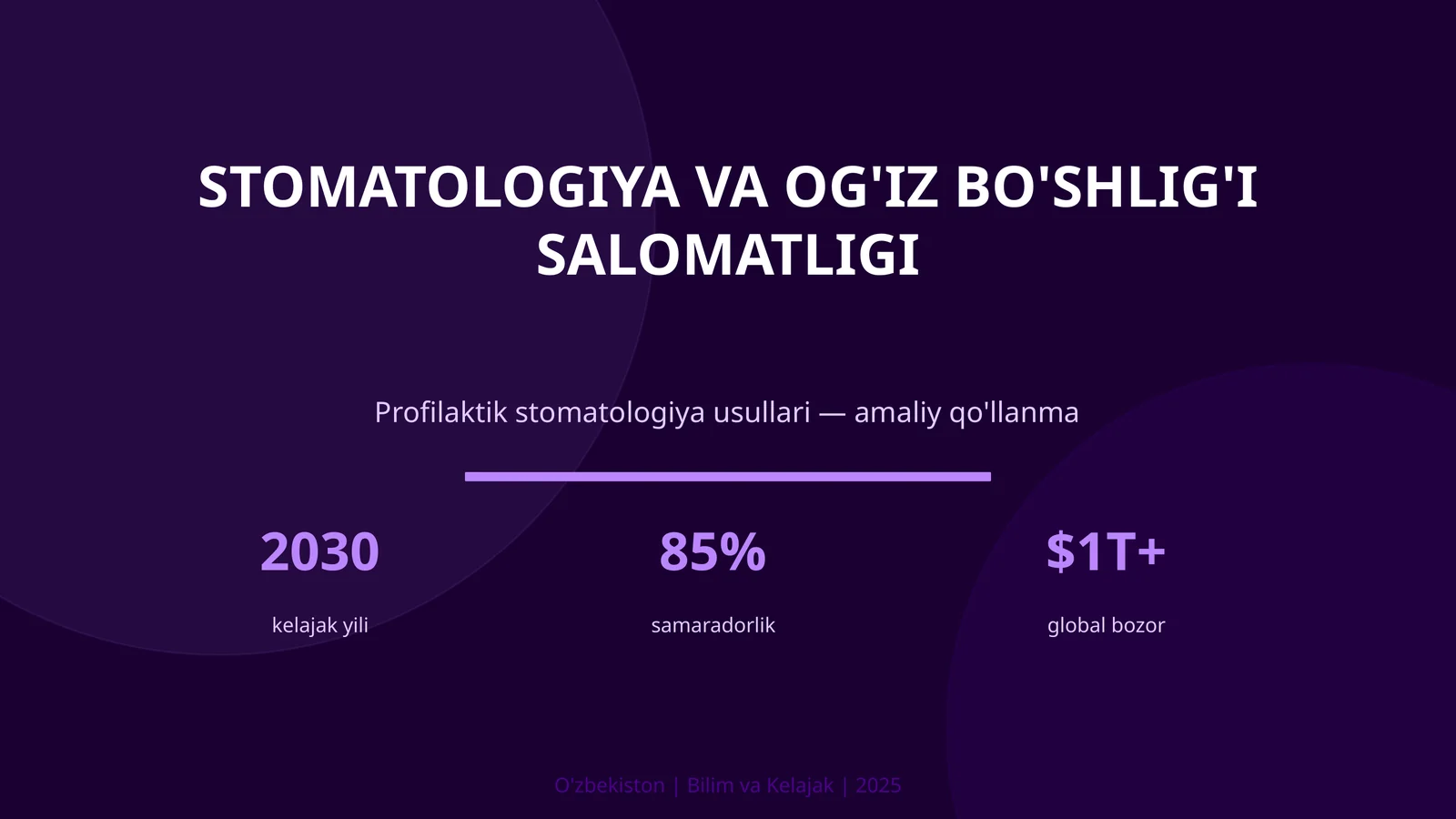 Profilaktik stomatologiya usullari — amaliy qo'llanma