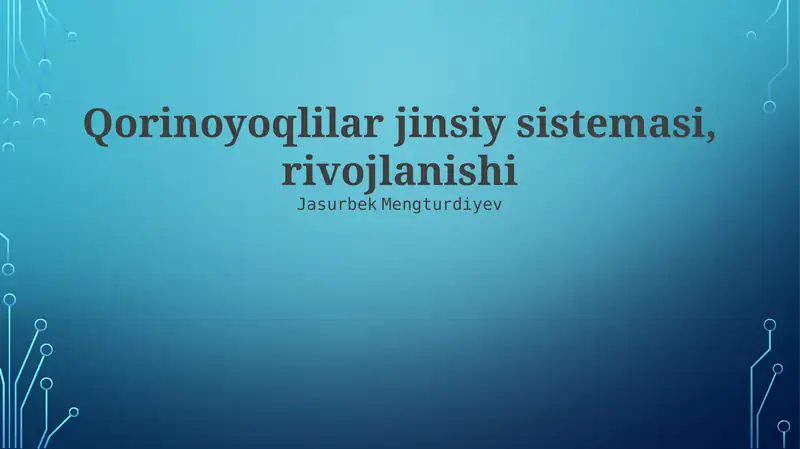 Qorinoyoqlilar jinsiy sistemasi, rivojlanishi