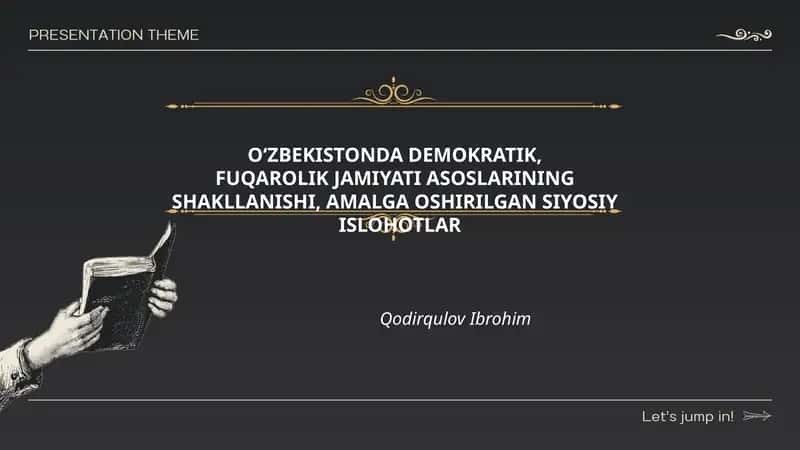 O'zbekistonda demokratik jamiyatning paydo bo'lishi: tarixiy asoslar