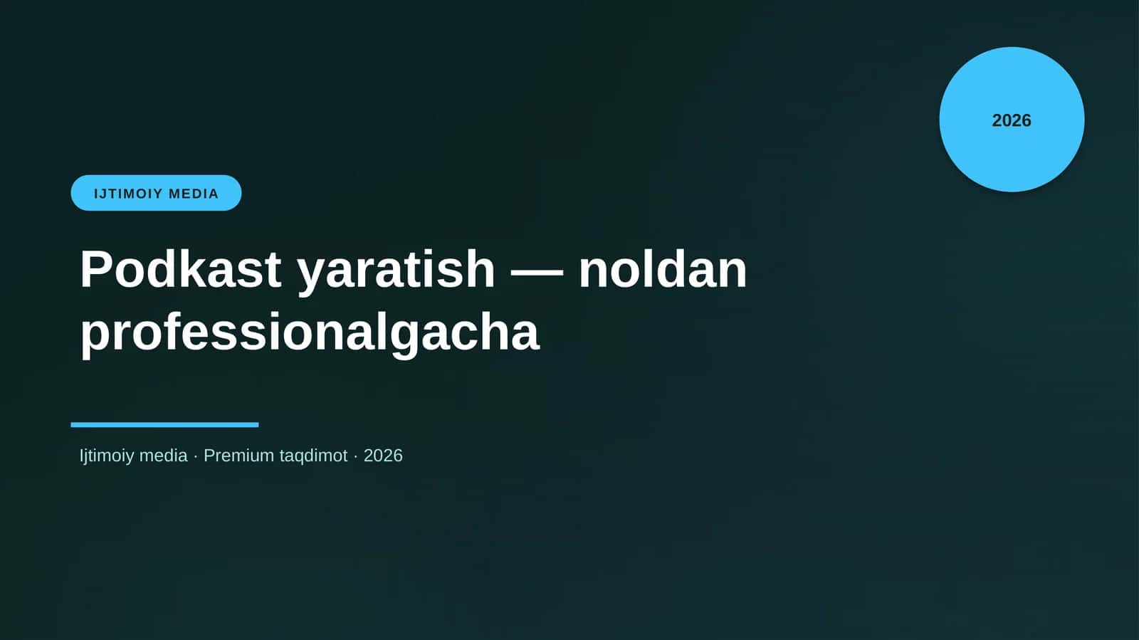 Podkast yaratish — noldan professionalgacha