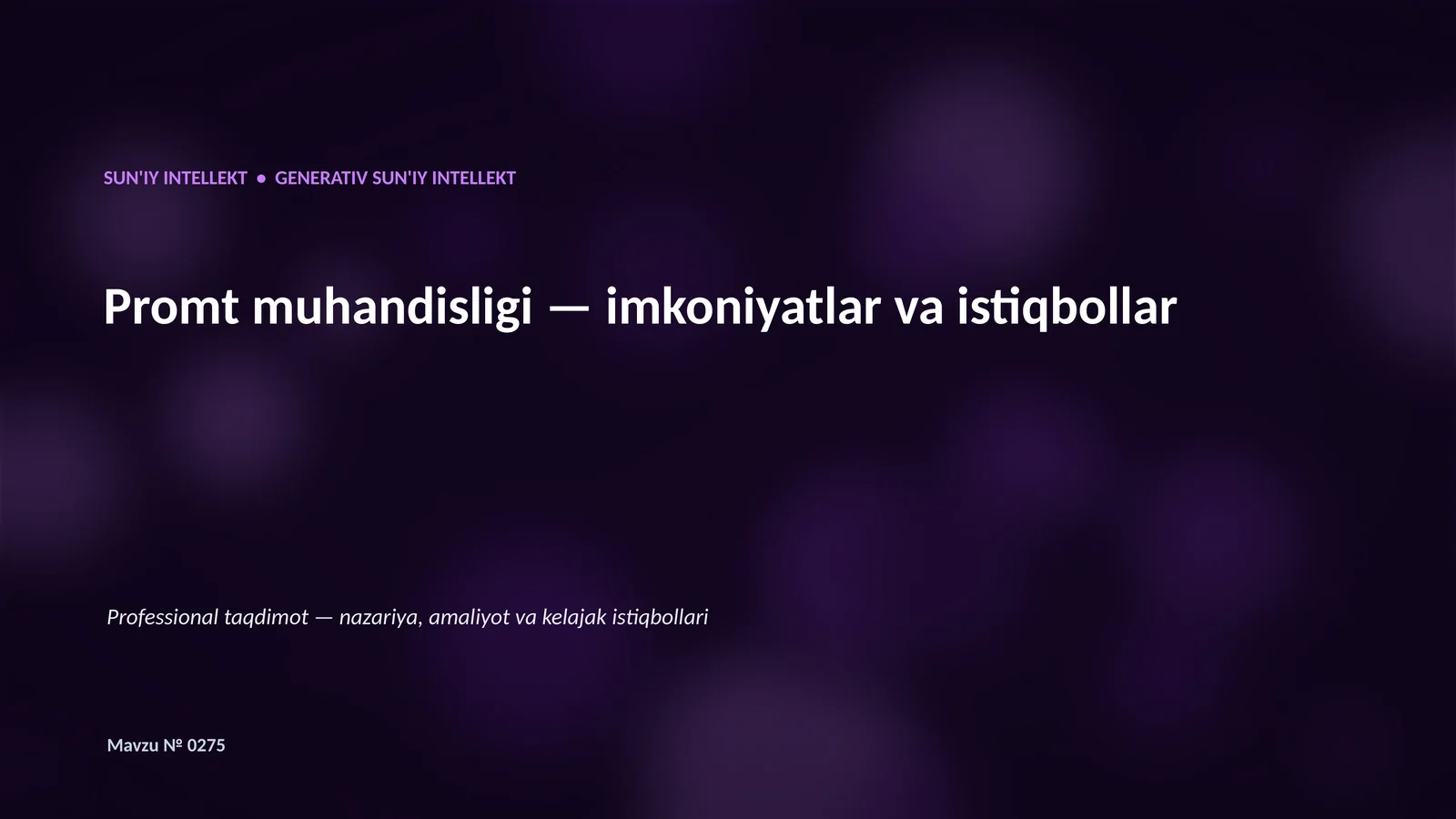 Generativ SUN'IY INTELLEKT