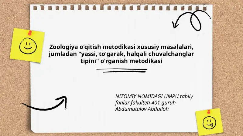 Zoologiya o'qitish metodikasi xususiy masalalari