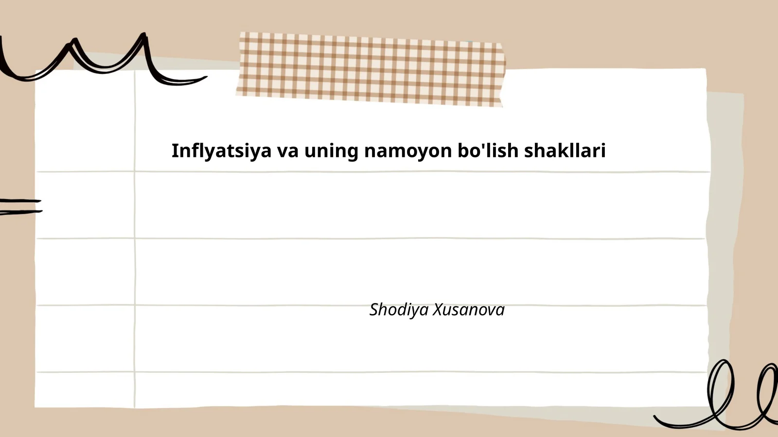 Inflyatsiya va uning namoyon bo'lish shakllari