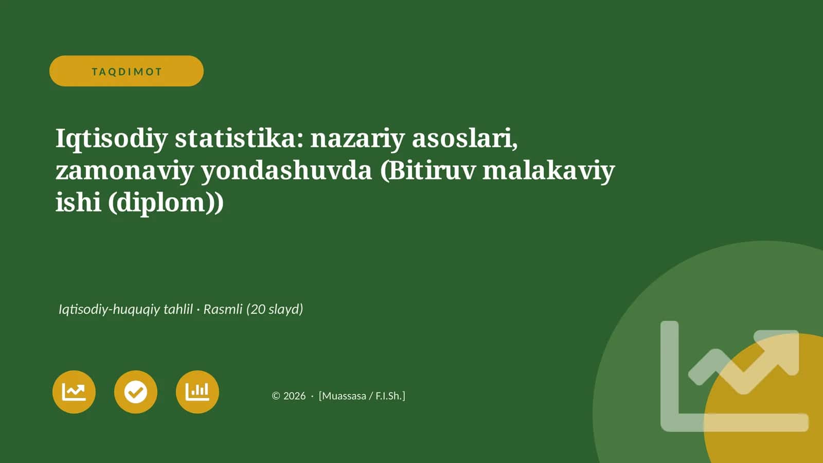 Iqtisodiy statistika: nazariy asoslari, zamonaviy yondashuvda (Bitiruv malakaviy ishi (diplom))