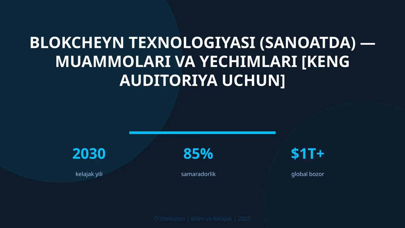Blokcheyn texnologiyasi (sanoatda) — muammolari va yechimlari [keng auditoriya uchun]