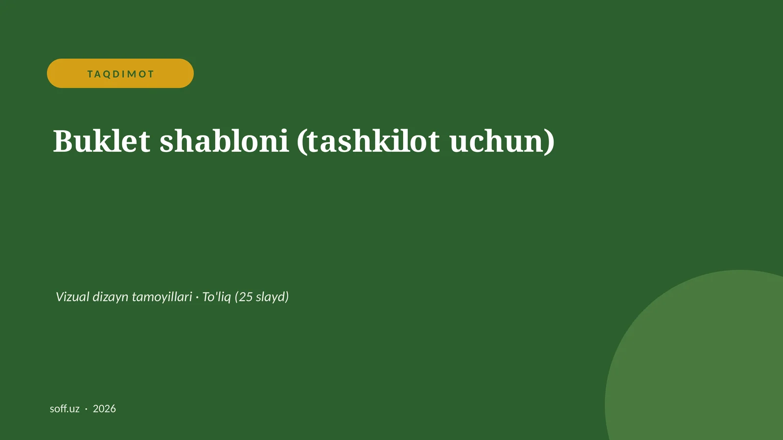 Buklet shabloni (tashkilot uchun)