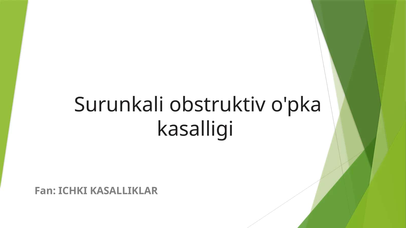 Surunkali obstruktiv o'pka kasalligi