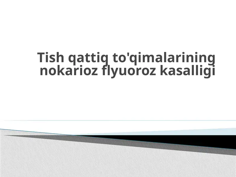 Tishqattiq to'qimalarining nokari oz flyuoroz kasalligi