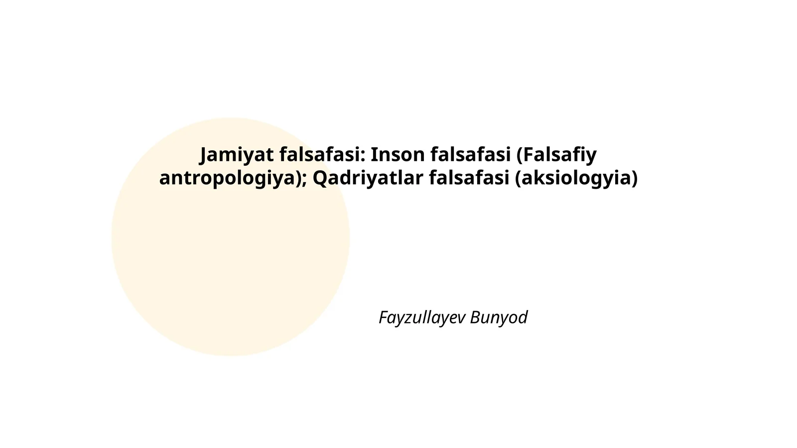 Inson falsafasi (Falsafiy antropologiya)