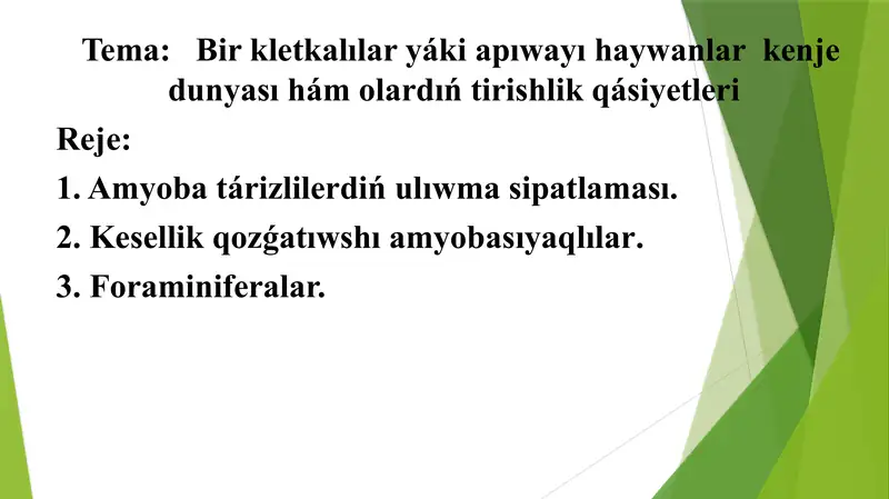 Bir kletkalıLar yáki apıwayı haywanlar kenje dunyası