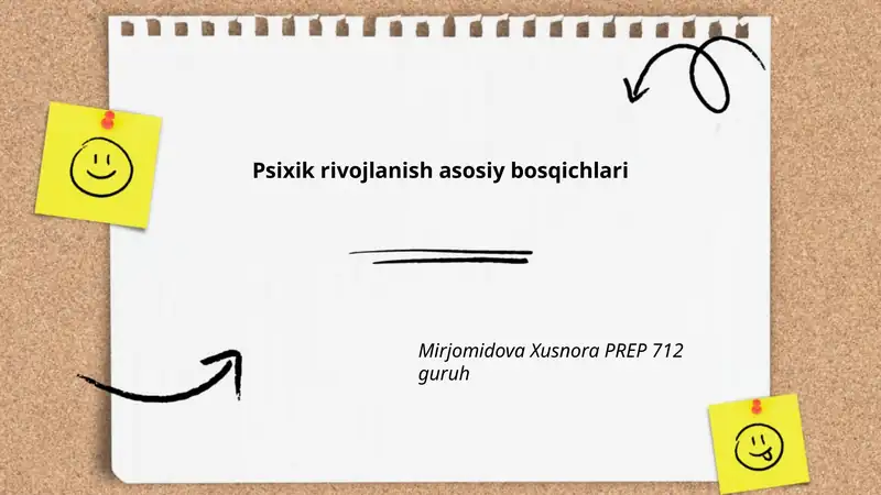 Psixik rivojlanish asosiy bosqichlari